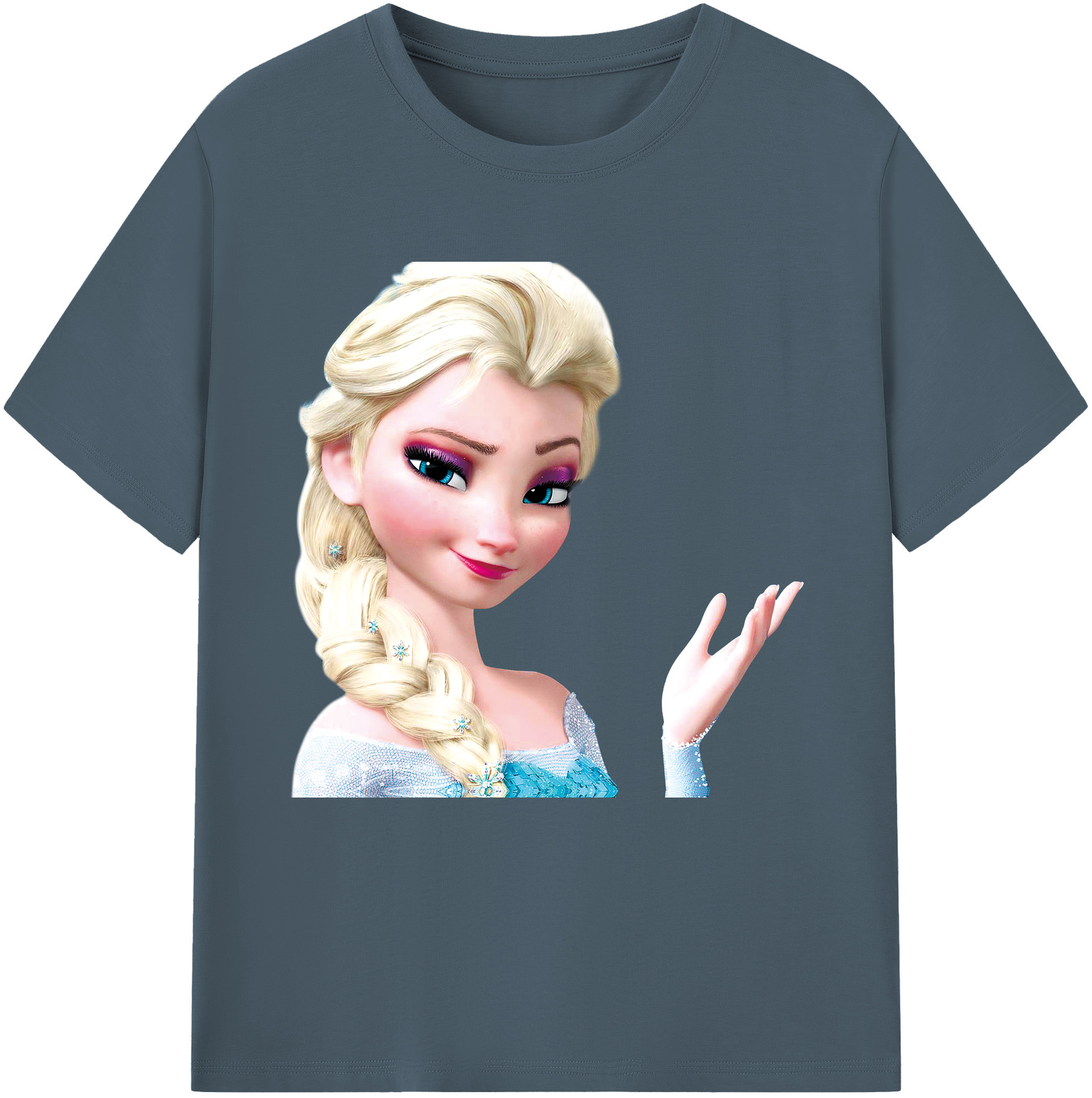 （画像用） アナと雪の女王 アンナ エルサ Frozen Anna Elsa 綿100％半袖Tシャツ（フロントプリント）